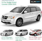 in-Channel Incredibly Durable Rain Guards for Dodge Grand Caravan 2008-2020, Original Window Deflectors, Vent Window Visors, Vent Deflector, 4 pcs. - 608252