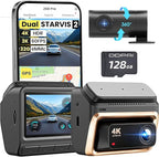 4K Dual Dash Cam Front and Rear, Dual STARVIS 2 IMX678 IMX662 Dashcam, Free 128G Card Included,Car Camera with 32G eMMC, 3K/60FPS, 5G WiFi GPS, 3" IPS, Night Vision, 24H Parking Mode, Z60 Pro