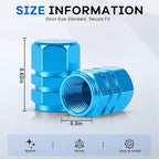 Car Tire Valve Stem Caps, 12pcs Air Caps Cover, Universal for Cars, SUVs, Bike, Trucks and Motorcycles-Pale Blue
