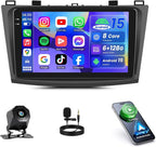 [6+128G] 8-Core Android 15 Car Radio Stereo for Mazda 3 2009-2013 with Wireless Carplay&Android Auto,9 Inch Touchscreen Car Radio with Mirror Link Bluetooth FM/RDS DSP HiFi WiFi GPS SWC