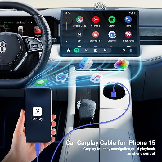 Car CarPlay Cable for iPhone 17, 16, 15 USB C Charger Cord, 2-Pack 3FT USB A to USB C Charging Cable for Apple iPhone 17/17 Pro/Air/16e/16/15 Pro Max/Plus Cord, for iPad Pro/Air,Blue