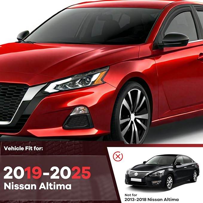 in Channel Rain Guards Fit for Nissan Altima 2019 2020 2021 2022 2023 2024 2025 2026, Durable Window Visors Wind Deflectors, Smoke Vent Shase Shields-4PCS
