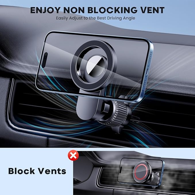 for MagSafe Car Mount Cell Phone Holder for Car Phone Mount Air Vent Car Phone Holder Phone Car Holder Compatible with All Phone Android Smartphone