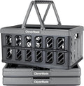 Eco Collapsible Shopping Basket with Handles, 24L Stone, 3 Pack
