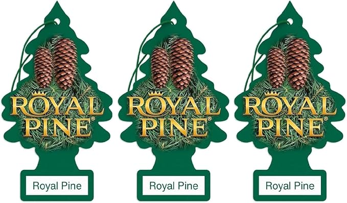 Car Air Freshener | Hanging Paper Tree for Home or Car | Royal Pine | 3 Pack