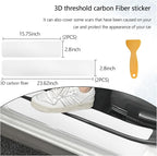 4 PCS Car Door Sill Protector, 3D Carbon Fiber Auto Door Entry Edge Guard Protection Trim, Anti-Scratch Threshold Cover Strips, Sill Protection Sticker for Car SUV Truck (White)