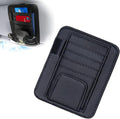 Car Sun Visor Organizer, Sunvisor Organizers with Sunglass Holder & Card Sleeve Pocket, Leather Car Sunglass Holder for Most Vehicle of Trucks, SUVs, Black