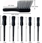 7Pcs Wheel & Tire Brush, Car Detailing Kit, 17inch Long Soft Wheel Brush, 5 Detail Car Wash Kit for Cleans Dirty Tires & Releases Dirt and Road Grime, Short Handle