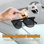 2 Pack Sunglasses Holder for Car, One-Handed-Operation Visor Sunglass Holder Clip, Easy Access Storage for Driving,Universal Fits (White)