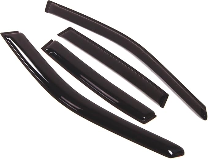 WD2-074 Dark Smoke 4 Pcs Set Window Visor (Outside Mount) Deflector Rain Guard Compatible with 1995-2000 Chevrolet Lumina