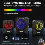 Car Underseat Subwoofer Amp – 10" 1200W RGB, fits SUV/Truck,Scorpion | Powered sub and amp package with adjustable gain, bass boost & low pass, plus beat-synced RGB lighting for under-seat install