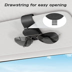 Sunglass Holder for Car Visor, Black, 2 Packs | Suede Cloth, Magnetic, Organizer for Car Accessories