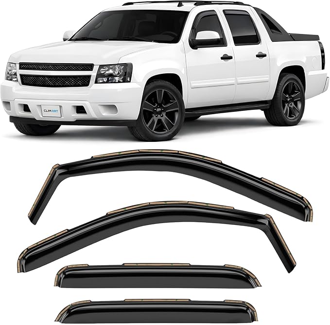 in-Channel Incredibly Durable Rain Guards for Chevrolet (Chevy) Avalanche 2007-2013, Original Window Deflectors, Vent Window Visors, Vent Deflector, 4 pcs. - 607179