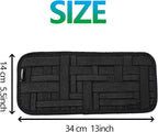 Car Sun Visor Organizer, Auto Interior Accessories Pocket Organizer, Car Visor Storage Anti-Slip Elastic Woven Board Personal Belonging Storage Pouch, Interior Accessories Pocket Organizer (Black)