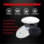 Suction Cup Blind Spot Mirror, HD Glass Frameless Removable Convex Wide Angle Rear View Mirror (Oval, Pack of 2)