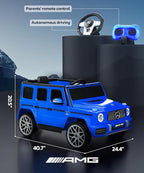 Licensed Mercedes-Benz AMG G63 Ride on Toys,All-Terrain Kids Car with 2.4G Remote Control,Battery Powered Electric Ride On Vehicle w/Bluetooth,Dual Mode of Flashing Light/LED Light,Music,Blue