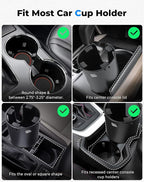 Upgraded Car Cup Holder Expander Long Base Model, Compatible with Hydro Flasks Yeti Stanley, Large Cup Holder Adapt 18-40oz Bottles, Fits for Universal Vehicles, Golf Carts, UTVs