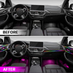 Dreamcolor Acrylic Interior Car Lights, Car Accessories 18 in 1 Car LED Strip Lights with APP Control and 213 Modes, 175 inches 593 LEDs Fiber Optic Lights, RGB Neon Light Kits