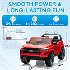 24V Licensed Colorado Electric Car for Kids, Ride on Toys for Toddlers with Remote Control, 2 Seater Electric Car Ride On Vehicle w/Bluetooth, Soft Start, LED Lights - Red
