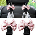 Mandark 2PCS Car Seat Headrest Hooks, Cute Bow Vehicle Hooks for Purses and Bags, Automotive Purse Hook Hanger Interior Decoration Accessories, Universal for SUV, Sedan, Truck (Pink/Small)