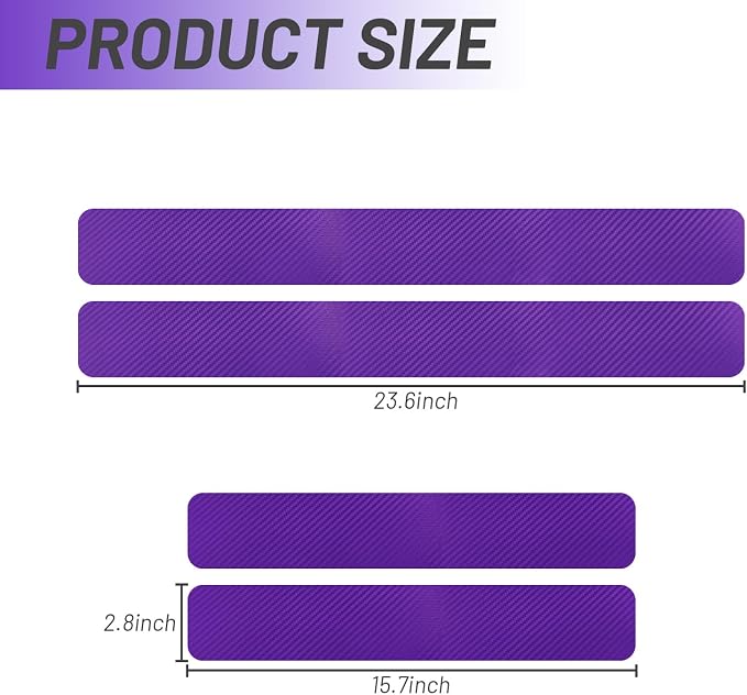 4PCS Car Door Sill Protector 3D Carbon Fiber for Truck SUV Purple