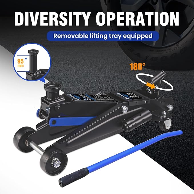 ANTPOWER 3 Ton (6,600 lbs) Floor Jack, Low Type, Suitable for Sports Multi-Purpose Vehicles with Wheels for Secure Lifting,Fast Lift Floor Jack,Providing Stable Support for Various Cars (3 Ton)