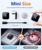 2 in 1 Wireless CarPlay Adapter for iPhone & Android | Wired to Wireless Car Play Adapter, Wireless Android Auto Adapter, USB C, Plug & Play for Factory Wired CarPlay Cars