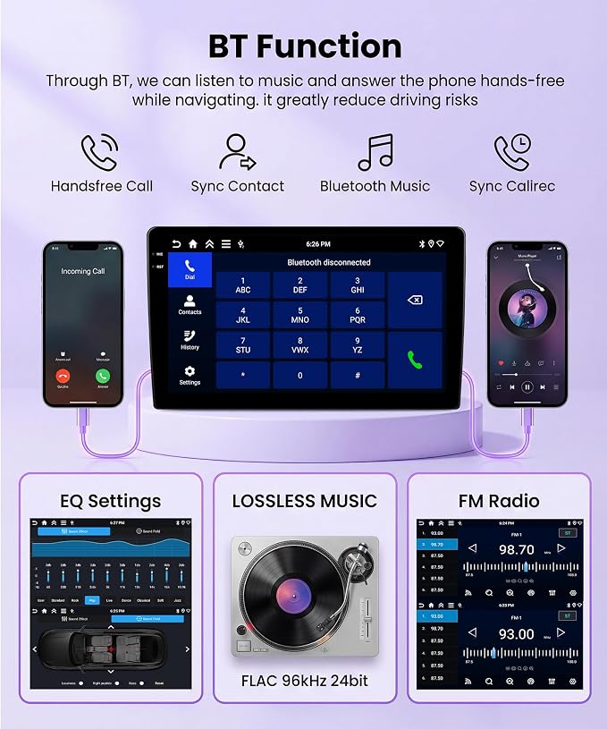 4G+128G Android 15 Car Stereo for Toyota Corolla 2008-2013 with Canbus, Car Radio Wireless CarPlay Android Auto, GPS 5G-WiFi 9 Inch INCELL Screen Bluetooth FM/RDS EQ + HD Backup Camera