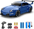RC Drift Car, 1:24 Remote Control Car for Kids, 20KM/H 4WD High Speed RC Cars with LED Lights, Two Batteries, Extra Drifting Tires, Vehicle for Adults Boys Girls, Blue