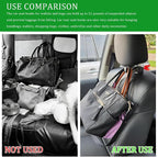 2PCS Car Headrest Hidden Hook, Purse Hook for Car, 2 in 1 Vehicle Back Seat Headrest Mobile Phone Holder, 360° Rotating Backseat Organizer for Handbag Clothes Grocery Fit Vehicles (Gun Copper)