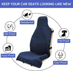 Waterproof Seat Cover Towel, 2PCS Premium Sweat Carseat Protector, Perfect for Universal Anti-Slip Car Truck SUV Seat, Great for Surfing Yoga Gym Workout, Navy Blue