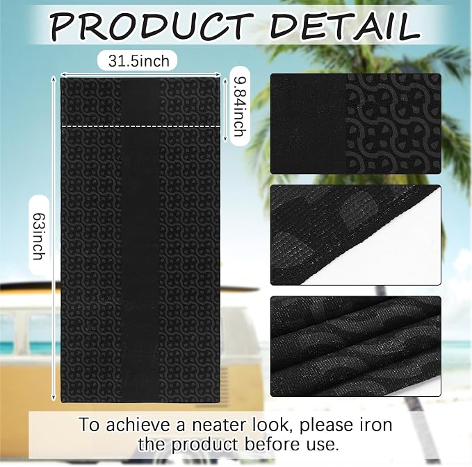 2 Pack Car Seat Towel Covers Athletic Running Towel Performance Microfiber Post Workout Sweat Washable Cover Non Slip for Seat Outdoor Sport (Midnight)