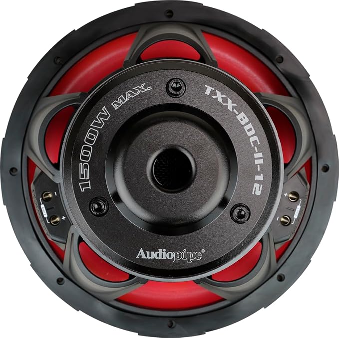 12" Double Stack Composite Cone Subwoofer (TXX-BDC-II-12), Superior Performance, 1500W, 2 Magnets, BASV Voice Coil, Aluminum Basket, Multi-Connect, Non-Press Paper Cone, 2 x 4 Ohms