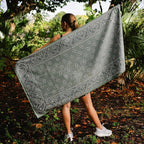 Athletic Running Towel, Full-Sized, Car Seat Cover - Performance Microfiber (Paisley Probs Green)