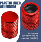 Tire Valve Stem Caps for Car Tires Air Caps Cover 8 Pack Corrosion Resistant Premium Alloy Leak-Proof Universal for SUV Truck Motorcycle Bike Red