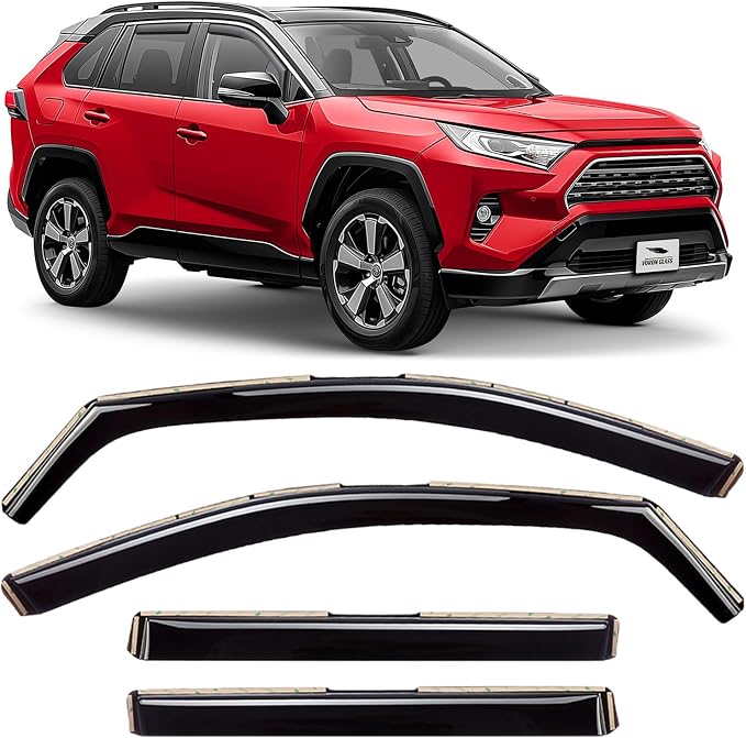 Voron Glass in-Channel Extra Durable Rain Guards for Toyota RAV4 2019-2025, Window Deflectors, Vent Window Visors, 4 Pieces - 201240