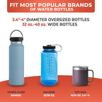 Car Cup Holder Expander - Fits Hydro Flasks 32/40 oz, Nalgene, Yeti & Large Bottles up to 3.8 inches Wide - for Car up to 3.2 Inches Wide - Black