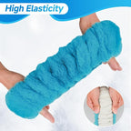 Furry Car Steering Wheel Cover with Gear Shift Cover, Soft and Warm, Cute Fluffy Auto Decor for Women Men, Standard Size, 2 PCS Set, Cyan
