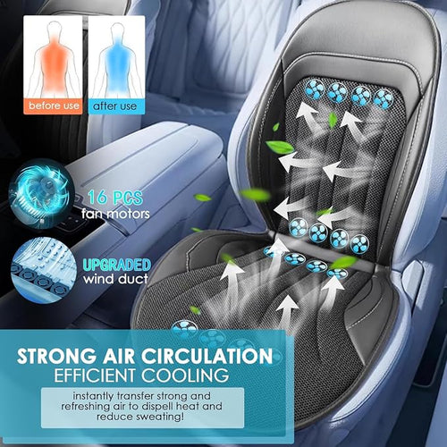 16 Fans 3 in 1 Cooling Massage Seat Covers for Cars,Cooling Comfortable Seat Cover, Universal Seat Cushion for Four Seasonsr&Massage (Black-1)