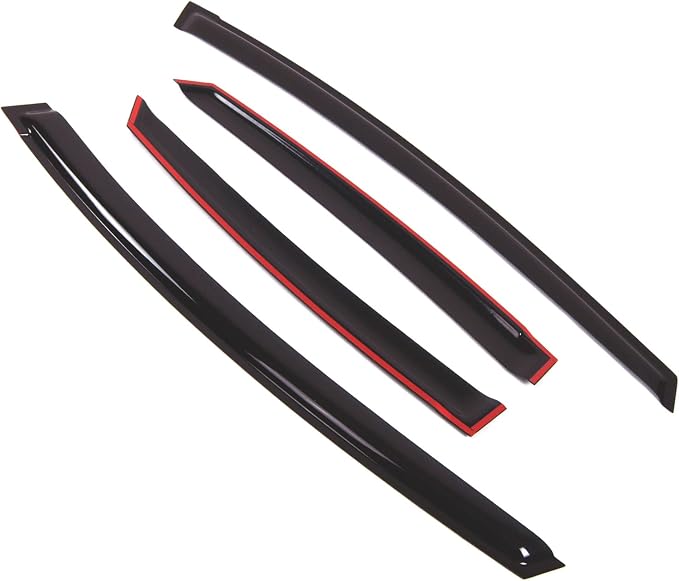 Outside Mount Window Vent Visors Rain Guards Compatible with Toyota Prius 2010-2015 | Side Window Wind Deflectors Rain Shields | Black Tinted, 4 Pcs Set, BGWV-437