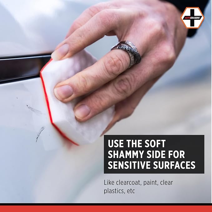 AutoERASERS™ Instant Detailing Car Bikes Wash Sponge, Non-Scratch Car Cleaning Sponge, Dual-Sided Auto Cleaning Sponges Pre-Moistened and Portable for On-The-Go Use, Pack of 12