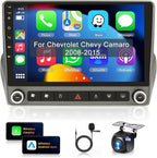 8Core 6+128G Car Stereo for Chevrolet Chevy Camaro 2008-2015 Wireless Carplay Android Auto,9“ IPS Touchscreen Android Car Radio,GPS,5GWiFi,32EQ DSP,Bluetooth5.0,SWC,Backup Camera