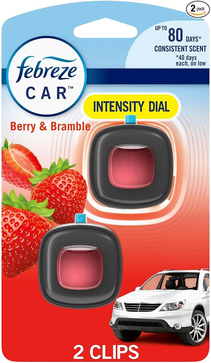 Car Air Freshener Vent Clip Berry & Bramble Scent,.06 oz. Car Vent Clip, 2 Count