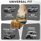 2 Pack Car Towels Seat Cover with Storage Bag, Multifunctional Microfiber Towel for Gym Outdoor Sport Running,Picnic, Beach, Pet Dog Travel,Fits Car SUV Truck (Sunny Fields)