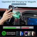 Wireless Charger Magnetic Vent Phone Mount Compatible with 2021-2026 Ford F-150, 2023-2026 Super Duty F250/F350/F450, Metal Phone Holder Cradles Bracket Stand with Arm for All Smartphone