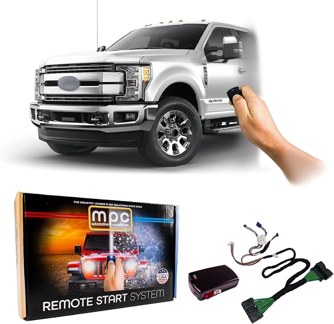 MPC Plug N Play Remote Starter Compatible with 2017-2019 Ford F-250 Super Duty |Diesel| Key to Start| NO HONK-Lock-Unlock-Lock| with T-Harness OEM Key Fob Activated