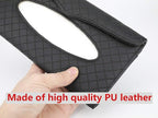 Car Tissue Holder - Sun Visor Napkin Holder, PU Leather Backseat Tissue Case for Truck (Black)