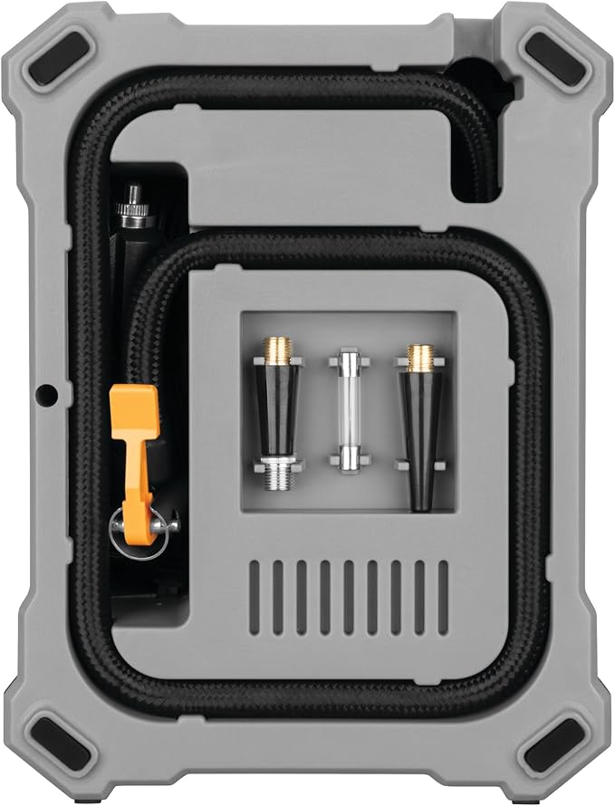 E00014 44 pc. Premium Roadside Assistance Kit, Featuring Vortex 12V Digital Tire Inflator, Booster Cables, Tow Rope, Shovel, First Aid Kit, Safety Triangles, Tool Kit and Case