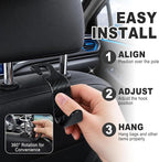 Car Seat Hooks for Headrest 4 Pack, Car Seat Back Storage Hook, Universal Vehicle Headrest Hanger for Purse, Handbag, Coat, Umbrella, Grocery Bags, Practical Interior Accessories