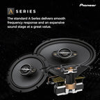 A-Series Standard TS-A1671F 6.5” 3-Way Speakers (Pair) – 320W Max, Balanced Sound + Smooth Treble, Enhanced Bass, Ideal Factory Upgrade, Installation Adaptors Included